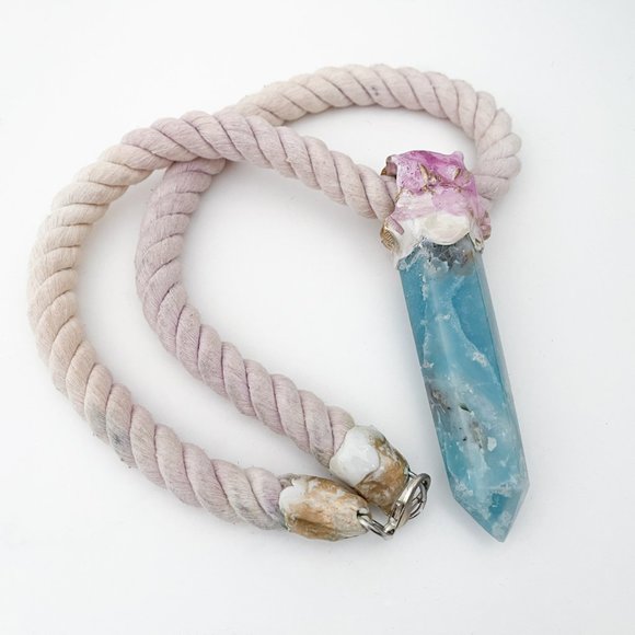 Adina Mills Extra Large Rope Necklace with Crystal Point Pendant - Picture 3 of 10